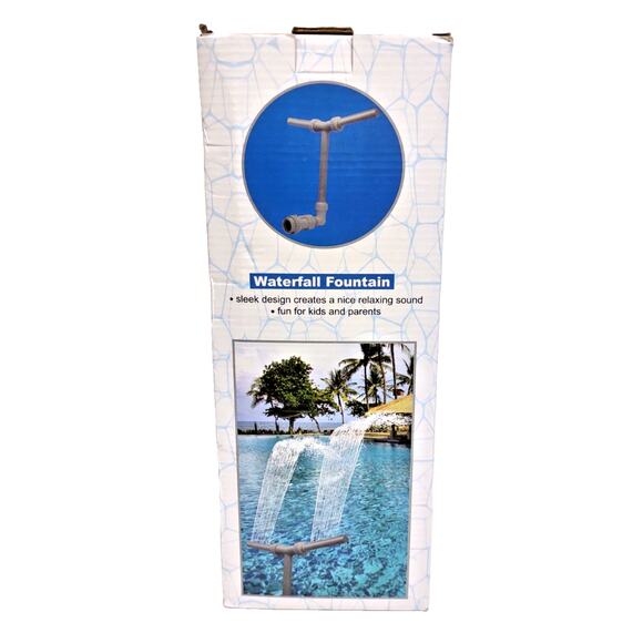 Adjustable Dual Spray Swimming Pool Waterfall Fountain Above and In-Ground White - Picture 1 of 16